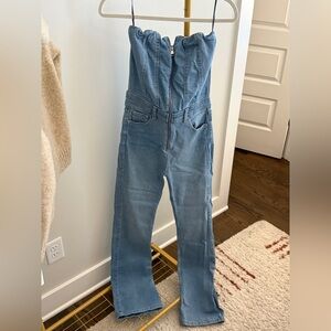 Pull&Bear Light Blue Denim Jumpsuit